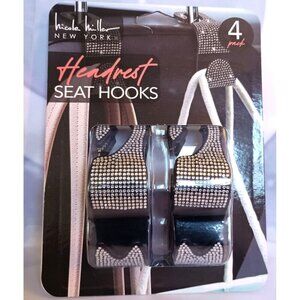 Nicole Miller New York 4-Piece Headrest Seat Hooks – Car Organizer for bags
